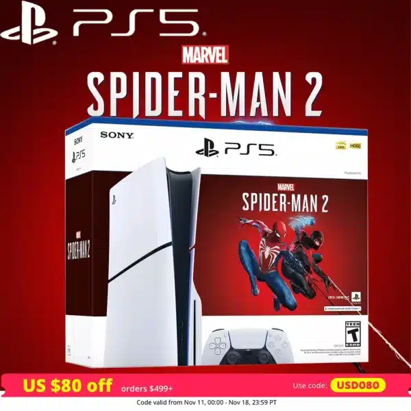 Sony PS5, PlayStation 5 Slim Console Disc Marvel's Spider Man 2 Bundle 1TB - Image 2