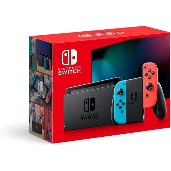 Nintendo Switch Console with Neon Blue & Red Joy-Con