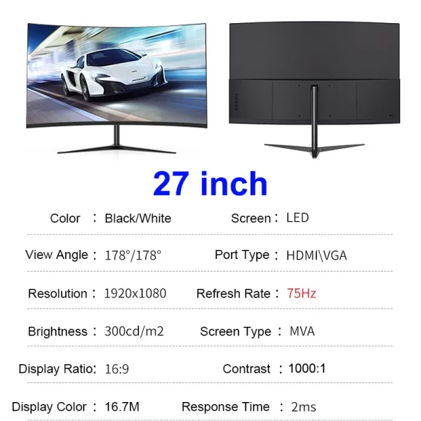 24 Inch Curved 75Hz Monitor - Image 10