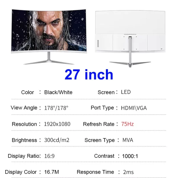 24 Inch Curved 75Hz Monitor - Image 9