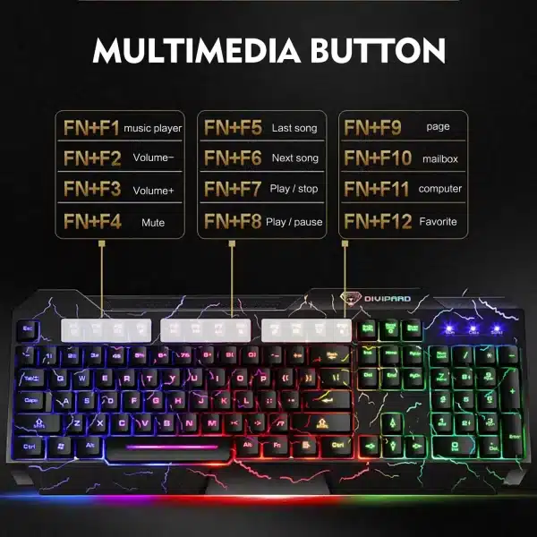 Crack Backlit Gaming Keyboard - Image 5