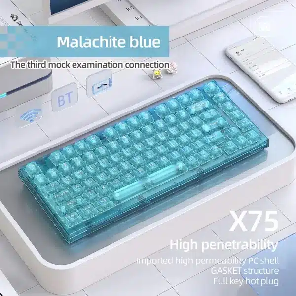 X75 Crystal Transparent Gamer Keyboard - Image 5