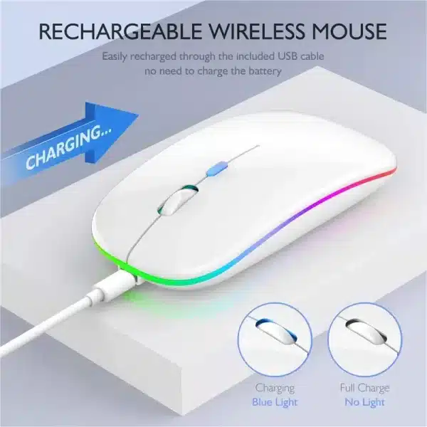 Silent LED Wireless Mouse, Bluetooth-compatible, For Laptop PC iPad - Image 3