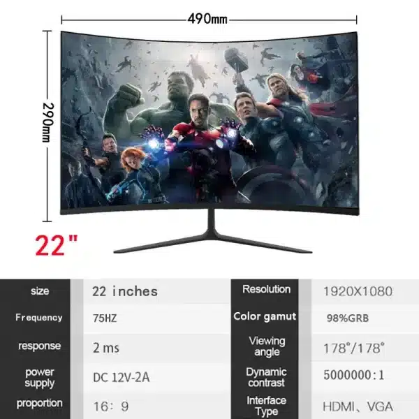 22 inch Curved LCD Monitor - Image 9