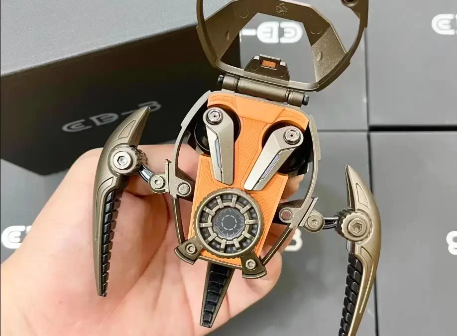 Conelz TWS wireless Earbuds Mechanical Invasion LED  Headsets With BT5.3,Metal Mecha ENC Noise Cancellation  Style Headphones