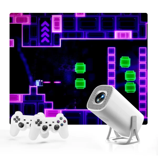 4K Smart Projector with 2 Gamepads – Android 11, WiFi 6, Bluetooth, Portable Home Theater & Gaming (30,000+ Games) - Image 5