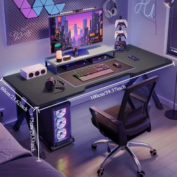Esports Gaming Table Modern Luxury Iron Computer Desks Large Capacity Stable Structure Computer Table Simple Bedroom Office Desk - Image 4