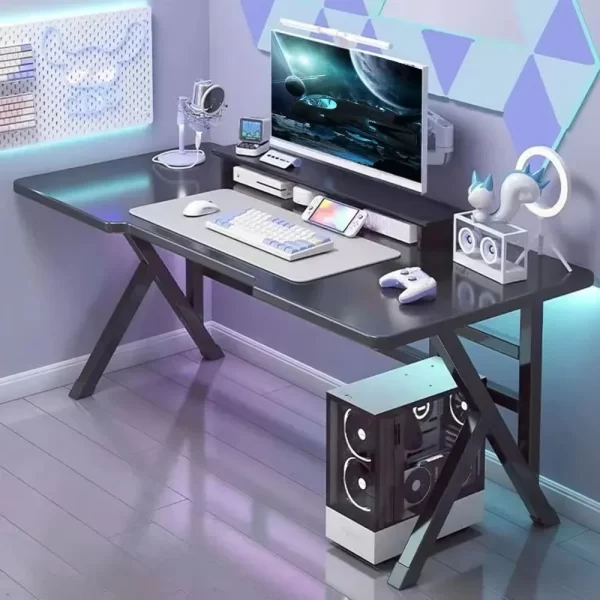 Esports Gaming Table Modern Luxury Iron Computer Desks Large Capacity Stable Structure Computer Table Simple Bedroom Office Desk