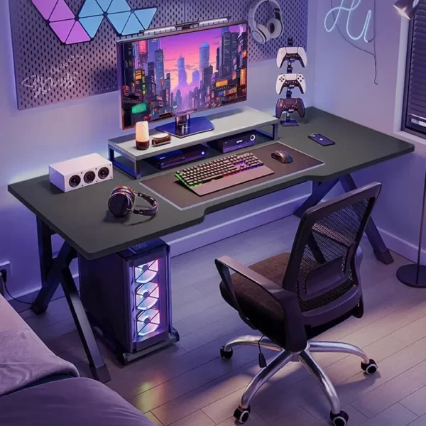 Esports Gaming Table Modern Luxury Iron Computer Desks Large Capacity Stable Structure Computer Table Simple Bedroom Office Desk - Image 2
