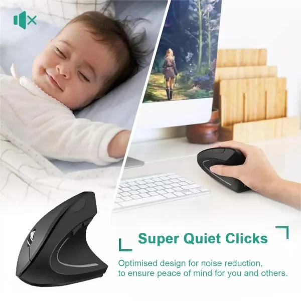 Ergonomic Vertical Wireless Mouse - Image 4
