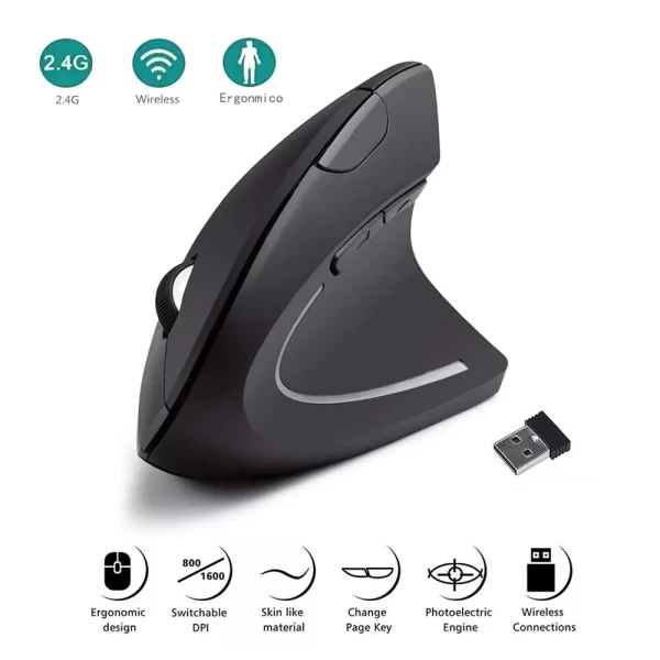 Ergonomic Vertical Wireless Mouse